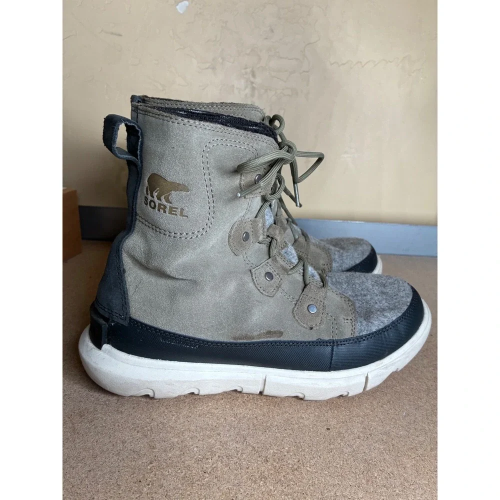 Sorel Kinetic Impact NXT Waterproof Suede Felt Winter Boots Grey NL4461-365 8.5